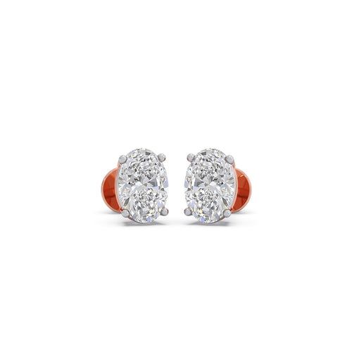 Solitaire Oval Earrings