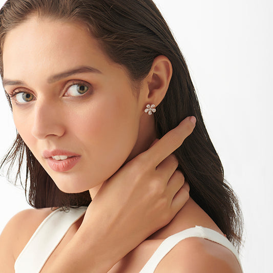 Petal Diamond Stud Earrings - MQ