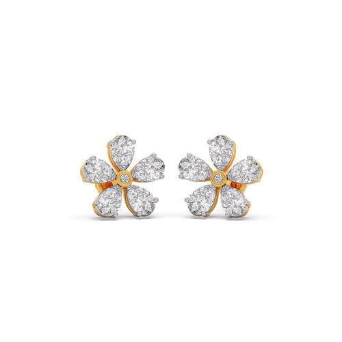 Petal Diamond Stud Earrings