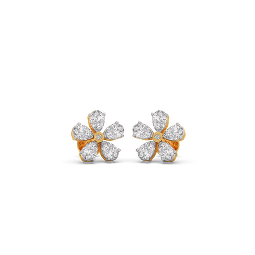 Petal Diamond Stud Earrings