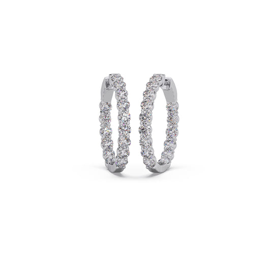 Regal Sparkle Round Diamond Earring - White