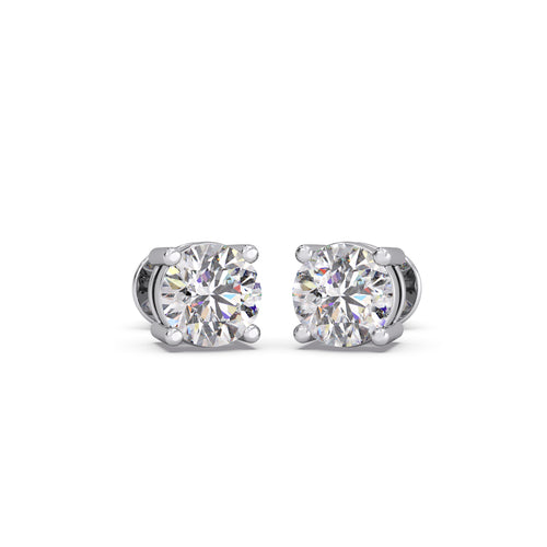 Round Cut Diamond Luna Studs