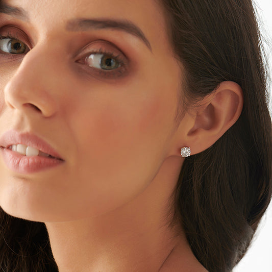 Round Cut Diamond Luna Studs - MQ