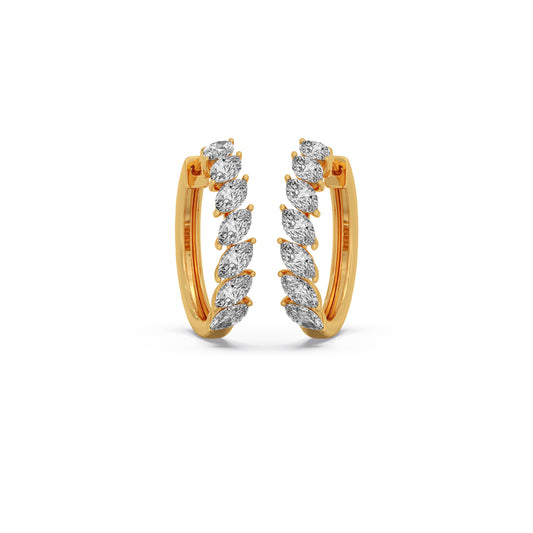 Marquise Hoop Diamond Earrings - Yellow