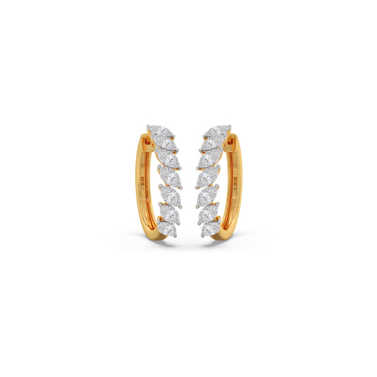 Marquise Hoop Diamond Earrings - Yellow