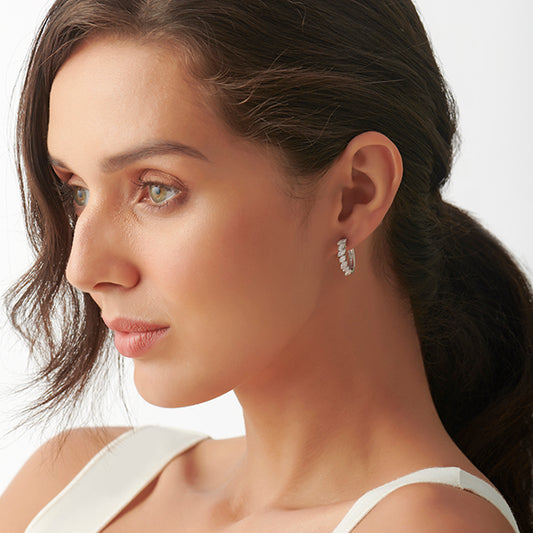 Marquise Hoop Diamond Earrings - MQ