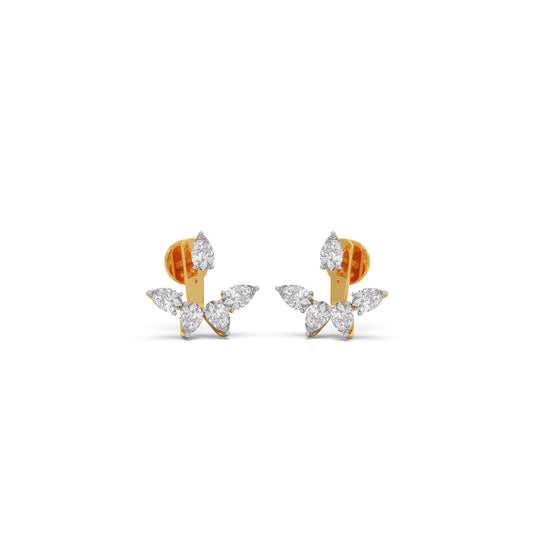 Pear Bloom Diamond Earrings - Yellow