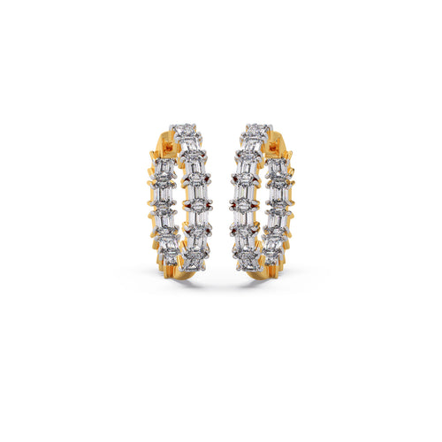 Emerald Cut Diamond Earrings