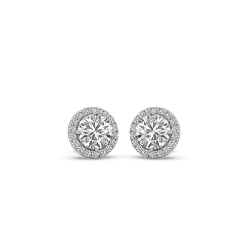 Timeless Halo Round Diamond Earrings