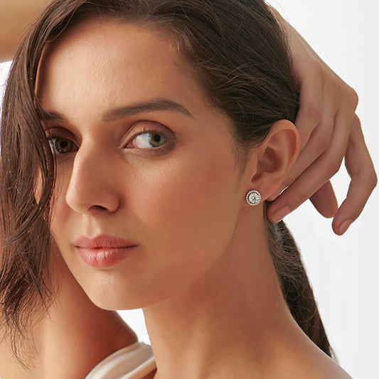 Timeless Halo Round Diamond Earrings - MQ
