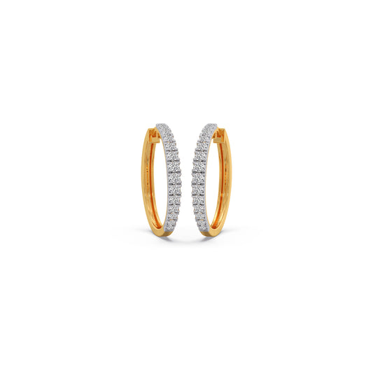 Glamour Round Diamond Earrings - Yellow