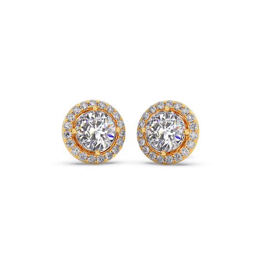 Everlasting Round Diamond Studs Earring - Yellow