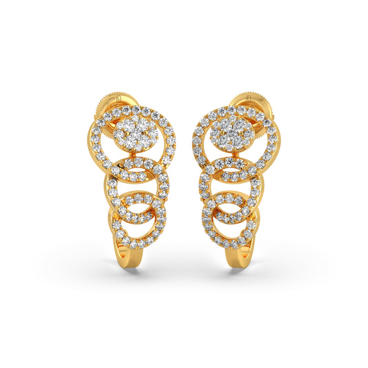 Interlocking Diamond Hoop Earrings - Yellow