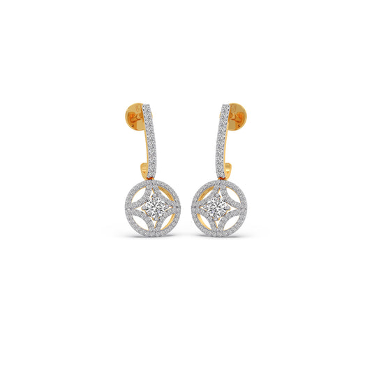 Starburst Diamond Dangle Earrings - Yellow