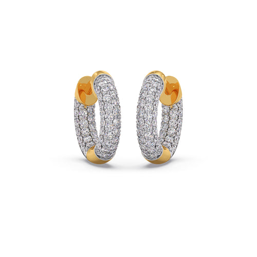 Dome Diamond Hoops Earrings