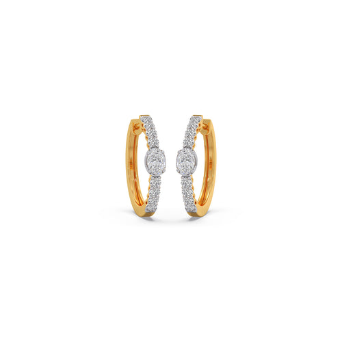 Celeste Oval Solitaire Hoops Earrings