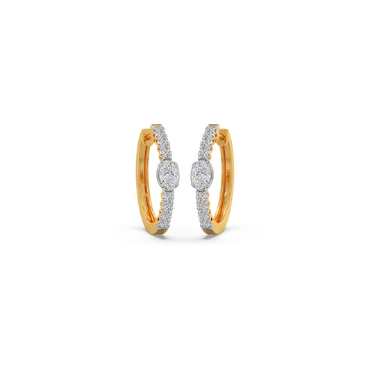 Celeste Oval Solitaire Hoops Earrings - Yellow