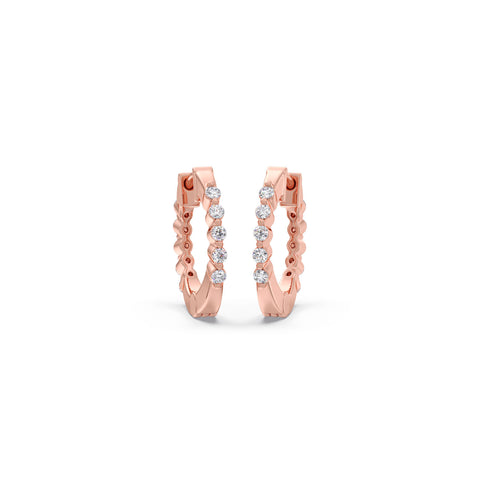 Starburst Diamond Huggie Earrings