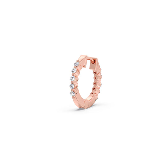 Starburst Diamond Huggie Earrings - Rose