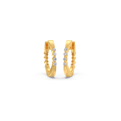 Channel Set Diamond Hoop Earrings