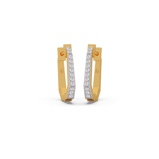 Vector Diamond Hoop Earrings - Yellow