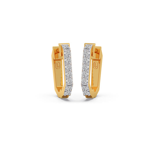 Skyline Diamond Hoop Earrings - Yellow