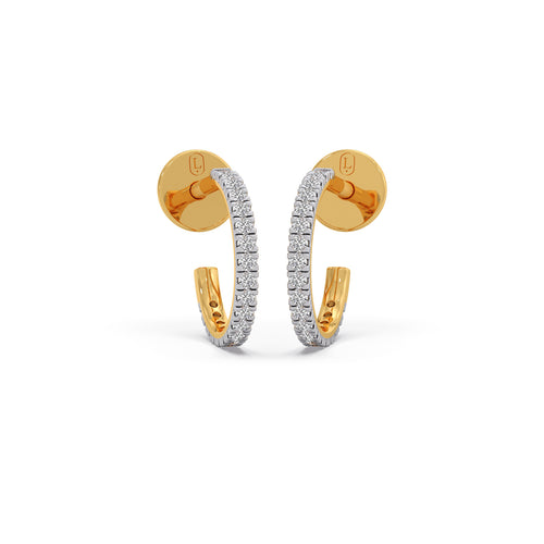 Glamour Round Diamond Hoop Earrings