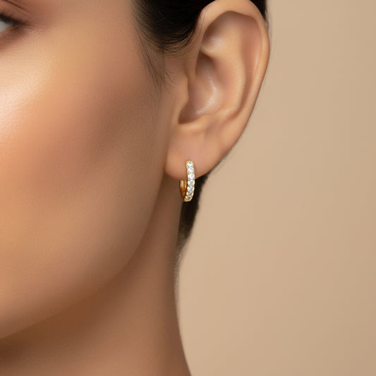 Classic Diamond Huggie Earrings - MQ