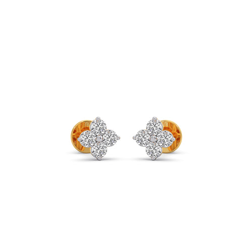 Quatrefoil Diamond Stud Earrings