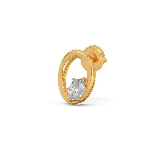 Hexa Loop Diamond Earrings - Yellow