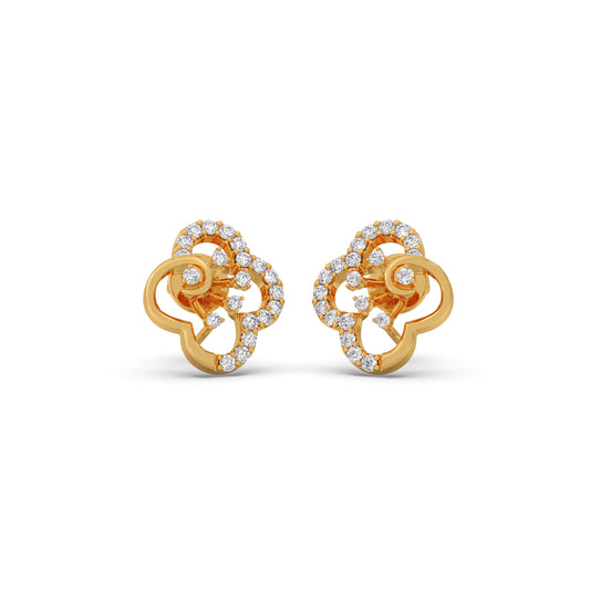 Blush Bloom Diamond Stud Earrings - Yellow