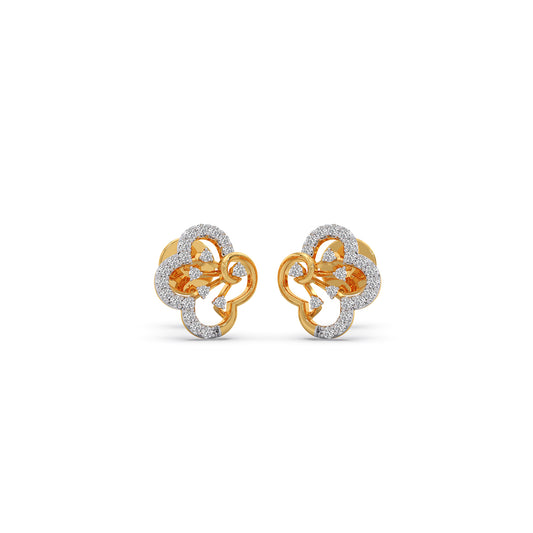 Blush Bloom Diamond Stud Earrings - Yellow