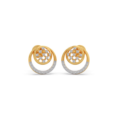 Open Circle Diamond Studs