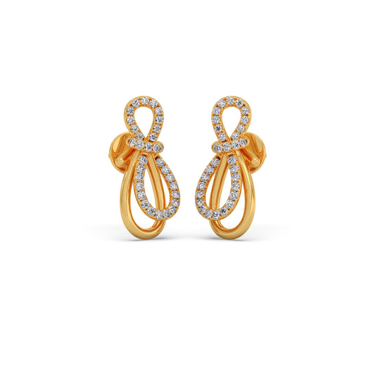 Infinity Loop Stud Earrings - Yellow