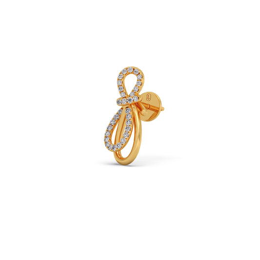Infinity Loop Stud Earrings - Yellow