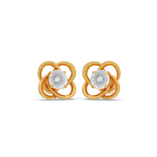 Portuguese Floral Stud Earrings - Yellow