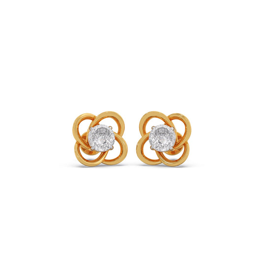 Portuguese Floral Stud Earrings - Yellow