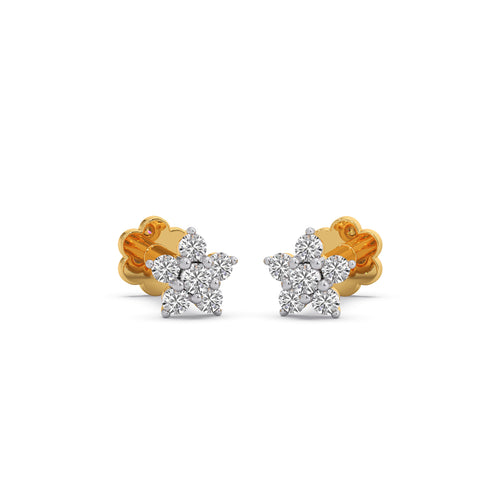 Floral Round Diamond Earrings