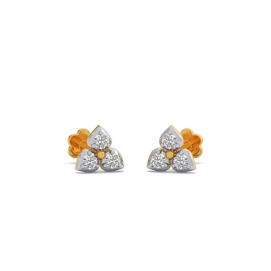 Trio Stud Diamond Earrings - Yellow