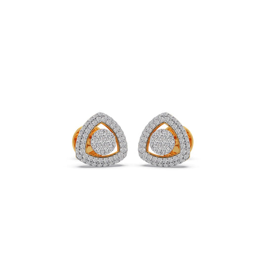 Geo Cluster Round Diamond Stud Earrings - Yellow