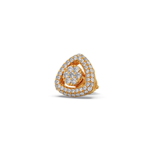 Geo Cluster Round Diamond Stud Earrings - Yellow