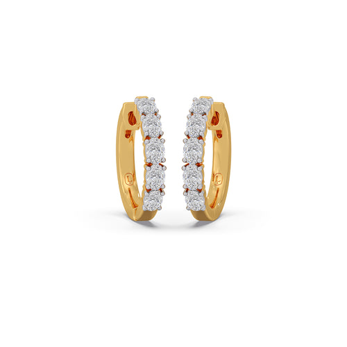 Oval Diamond Bali Earrings