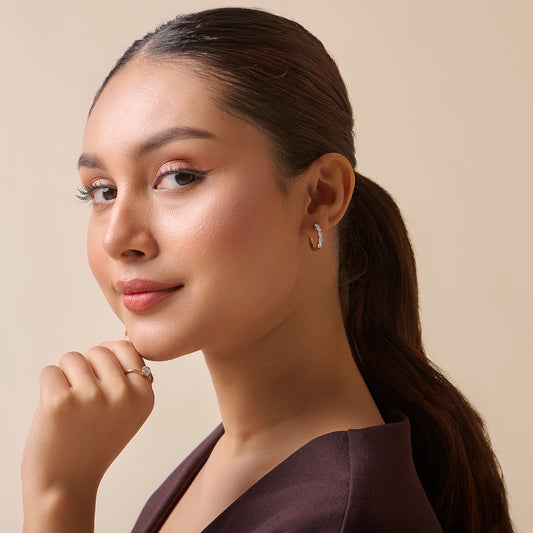 Oval Diamond Bali Earrings - MQ