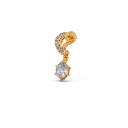 Hexa-Cut Silque Drop Earrings - Yellow