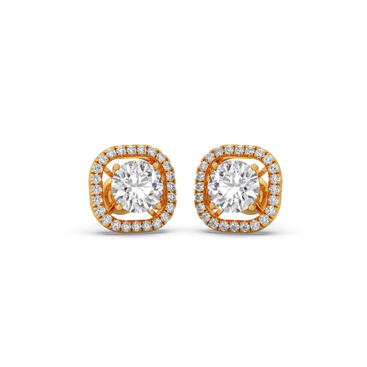 Timeless Spark Solitaire Diamond Stud Earrings - Yellow