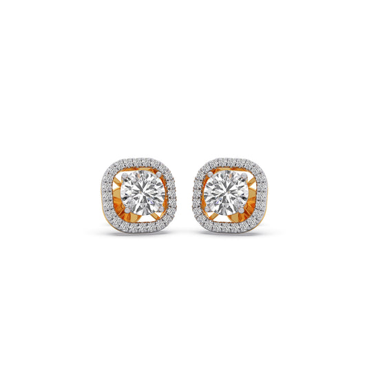 Timeless Spark Solitaire Diamond Stud Earrings - Yellow