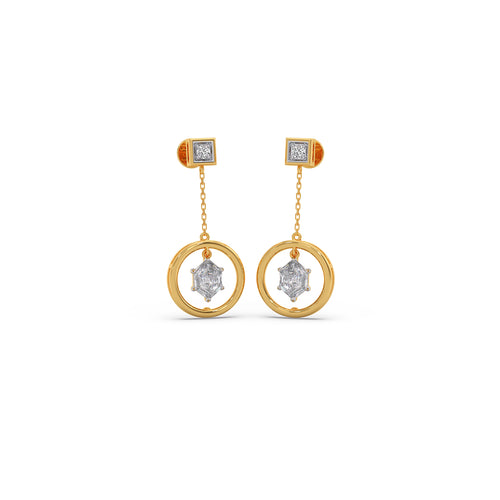Hive Diamond Loop Dangle Earrings