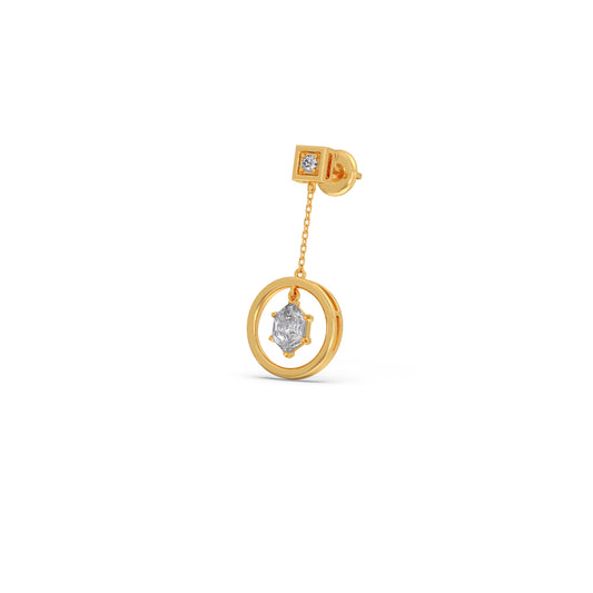 Hive Diamond Loop Dangle Earrings - Yellow