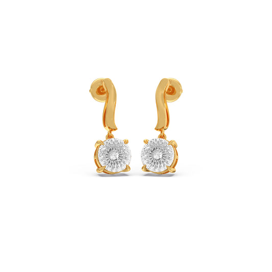Fluid Portuguese Solitaire Drop Earrings - Yellow