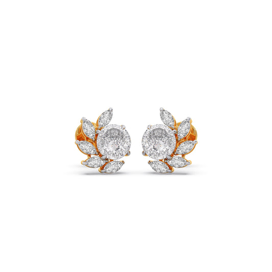 Portuguese Sparkline Stud Earrings - Yellow
